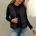 thumbnail image 2 of Riecok Kids Puffer Vest Sleeveless V Neck Button down Cropped Jackets Thermal Solid Warm Winter Outerwear Black 1-2T, 2 of 6