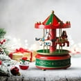 thumbnail image 5 of Aixig Christmas Musical Carousel Carousel Horse Home Decoration 6.3inch (Green), 5 of 6