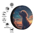 thumbnail image 4 of Salouo Starry Sky Cloud Puppy Print Spare Tire Cover 14-17 inch Spare Tire Protector Universal Tough Tire Wheel Cover for Trailer SUV and Truck-16 inch, 4 of 6