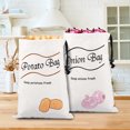 thumbnail image 1 of 2/3Pcs Canvas Potato Onion Bag Drawstring Closure Pepper Storage Bag Side Zipper Design Potato Onion Storage Sack With Blackout Liner for Shopping Storage, 1 of 10