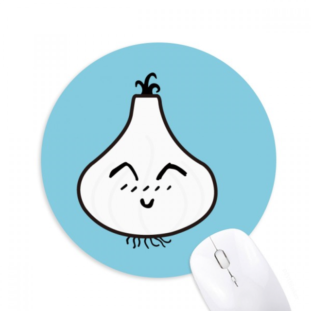 Garlic Sle Lovely Little Happy Mousepad Round Rubber Mouse Pad Non-Slip Game Office