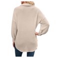 thumbnail image 2 of Haut Décontracté Léger pour Femmes Col Rond Imprimé Polyester Blouse Chemise (Beige, TTG), 2 of 4