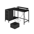 thumbnail image 1 of L Shaped Home Office Desk,Computer Desk with Power Outlets & LED Lights,Gaming Computer Desk with Drawers & Shelves,Monitor Stand,Storage Shelves,for Living Room, Study, Bedroom, 1 of 6