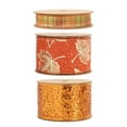 thumbnail image 2 of Metallic Harvest Leaf Wired Ribbon Bundle | Rust Multi | 3 Rolls/30 Yards Total, 2 of 4