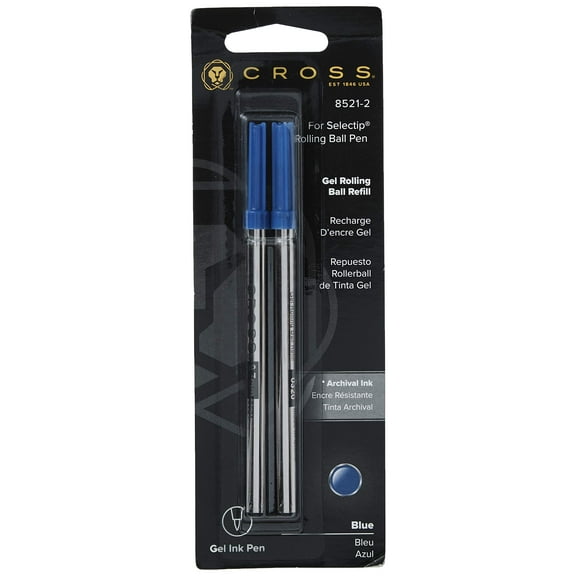 Cross Selectip Gel Rollerball Pen Refill - Blue - Dual Pack
