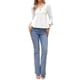 thumbnail image 2 of INSPIRAR CHIC Blusa Casual de Peplum para Mujer con Manga 3/4, Cuello en V con Lazo y Dobladillo con Volantes, Verano, L Blanco, 2 of 6