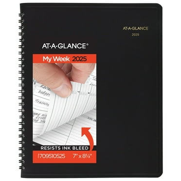 AT-A-GLANCE 2025 Weekly Appointment Book Planner Black Medium 7 x 8 34 - Weekly