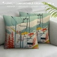 thumbnail image 3 of Shangniulu Farmhouse Decorative Square Throw Pillow Cover Short Plush Christmas Snowboard Winter Ski Resort Sport Wide Recreation Cushion Case for Sofa Car Bedroom 18 x 18 Inch, 3 of 5