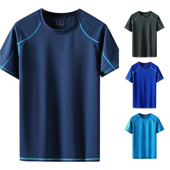 LIIPEE Summer Short Sleeve Tees For Men Athletic Solid Color Crew Neck T Shirts Male Comfortable Breathable Versatile Tshirt,XXXL