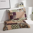 thumbnail image 4 of Jessy Home Rustic Lodge Bedding Twin Moose Quilt Plaid Patchwork Bear Poly Fill Quilt Bedspread Coverlet, 4 of 9