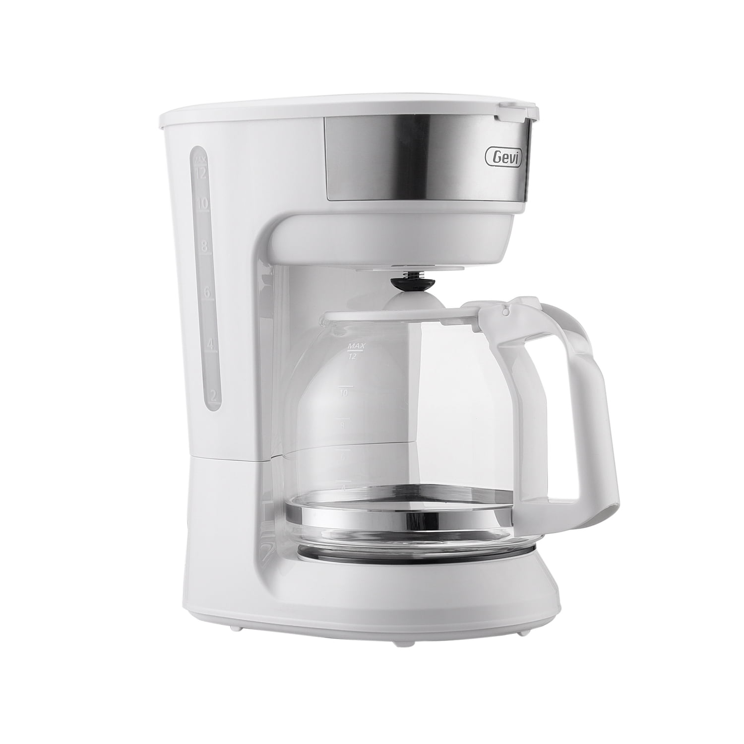 12Cup White Drip Coffee Maker with Glass Carafe