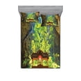 thumbnail image 2 of Natural Cave Bedding Set with Sheet & Covers, Latent Pavilion in Between the Cliffs Discovery of Faith in the Nature Picture, Printed Bedroom Decor 2 Shams, 4 Sizes, Multicolor, by Ambesonne, 2 of 3
