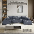 thumbnail image 2 of Modular U-Shaped Sectional Sofa, 128" Convertible Oversized Corduroy Couch with Chaise Lounge, No Assembly Needed, Modern Boneless Couchs, Gray, 2 of 9