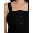 thumbnail image 5 of Time and Tru Women's Linen Blend Button Front Tank Top with Adjustable Straps, Sizes XS-XXXL, 5 of 6