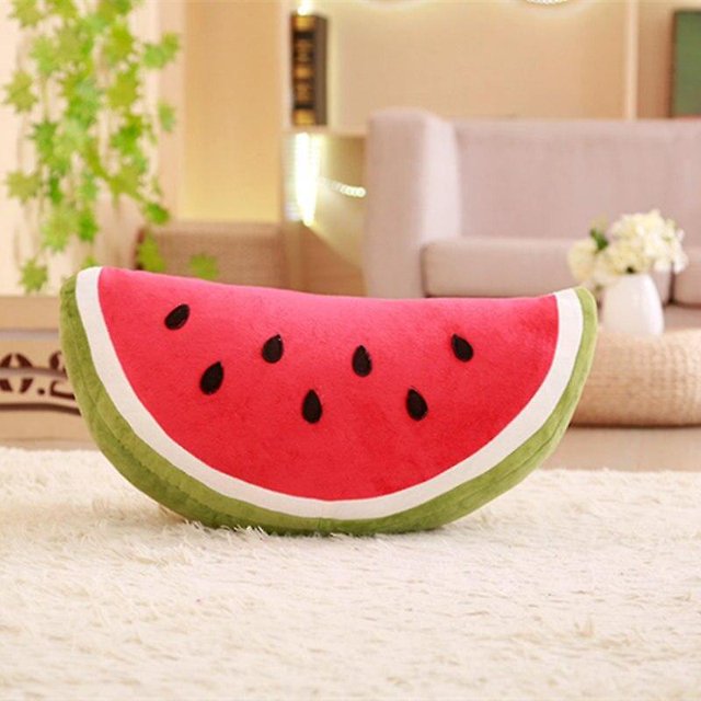 Oreiller en Peluche Demi-Cercle Melon D\'eau Poupée Fruit Triangulaire