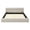 Beige, variant on Hassch Upholstered Floor Bed, Queen Size Chenille Fabric Grounded Platform Bed with Padded Headboard and Wood Slats Support, Dark Green