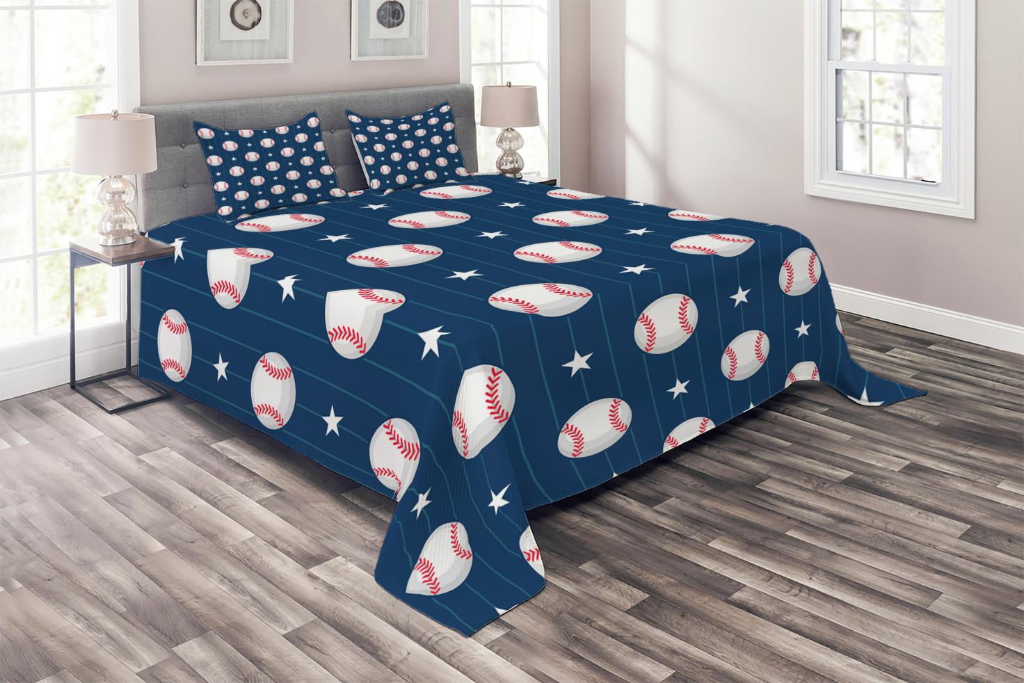 2 Piece Bedding Set with 1 Pillow Sham Twin / Twin XL Size Soccer Ball and Old Plaster Wall Damage Destruction Punching Illustration Sports Decor Duvet Cover Set by Ambesonne