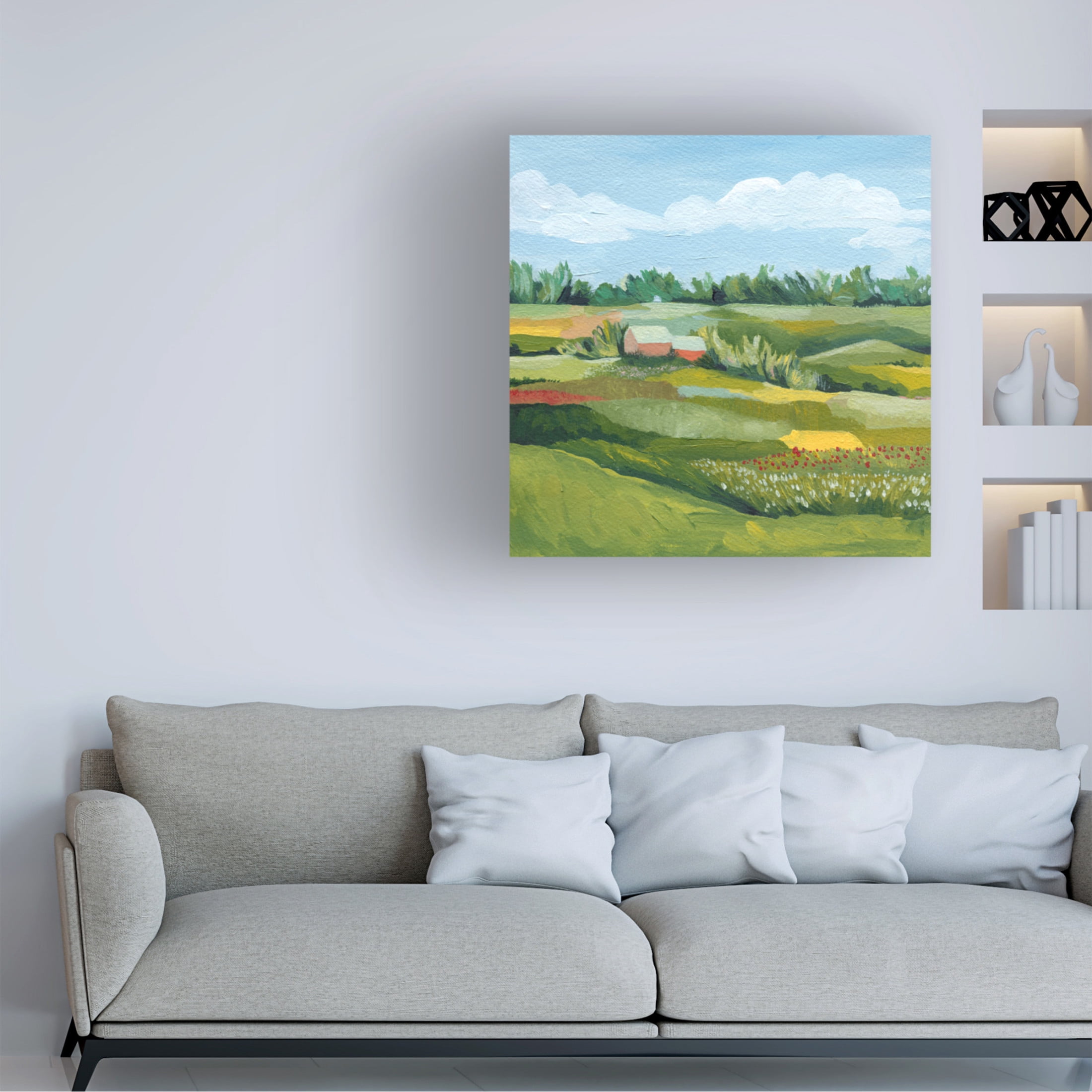 Canvas Wall Art - Grace Popp 'Idyllic Valley I' Wall Art for Living Room, Bedroom, or Office Décor by Trademark Fine Art - 35 x 35 Inches