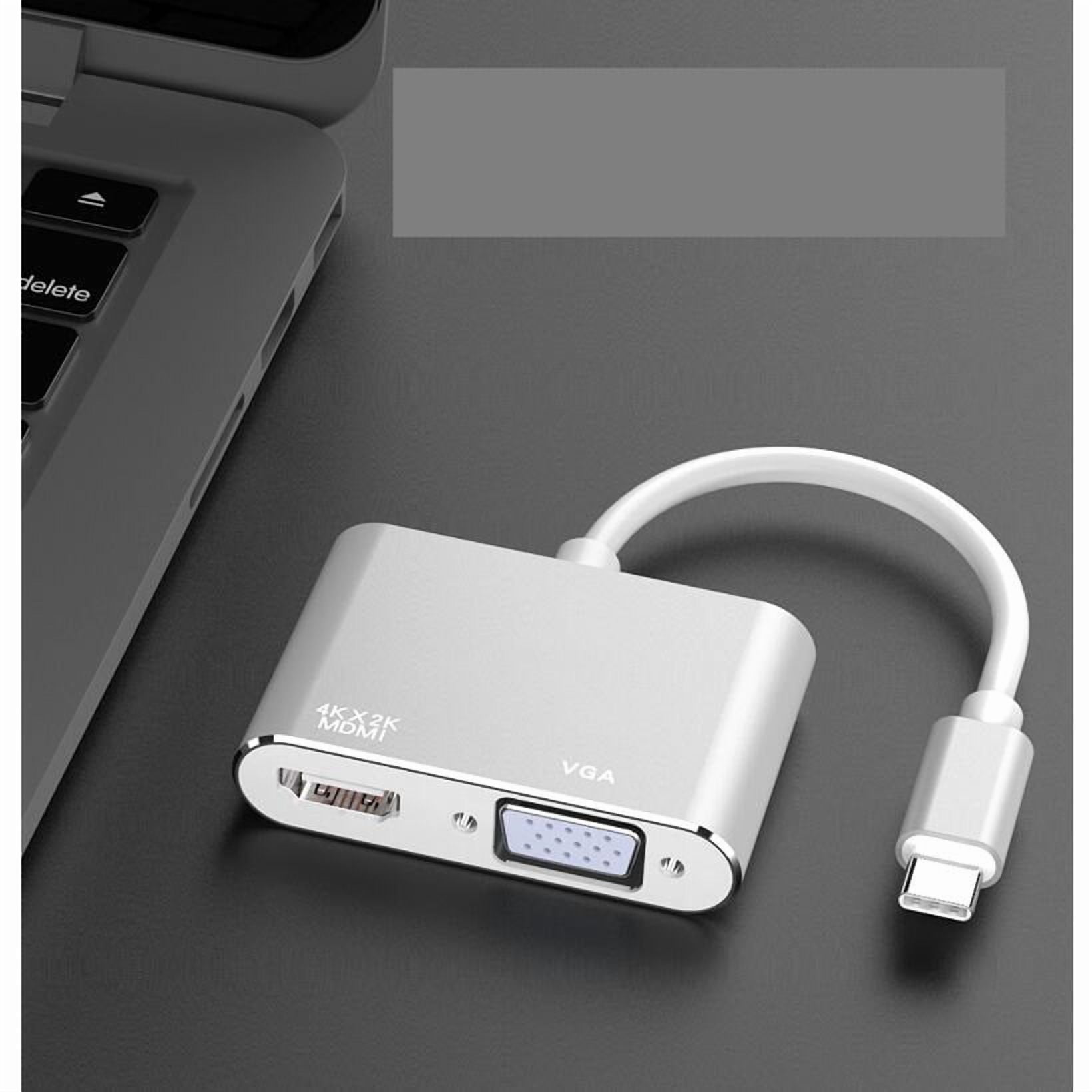 KOMI cross-border type-c To HDMI +VGA laptop extended projection screen display 4K video multi-port adapter, USB3.1type-c video cable, USB3.1 Type-c to HDMI mother +VGA mother frequency adapter