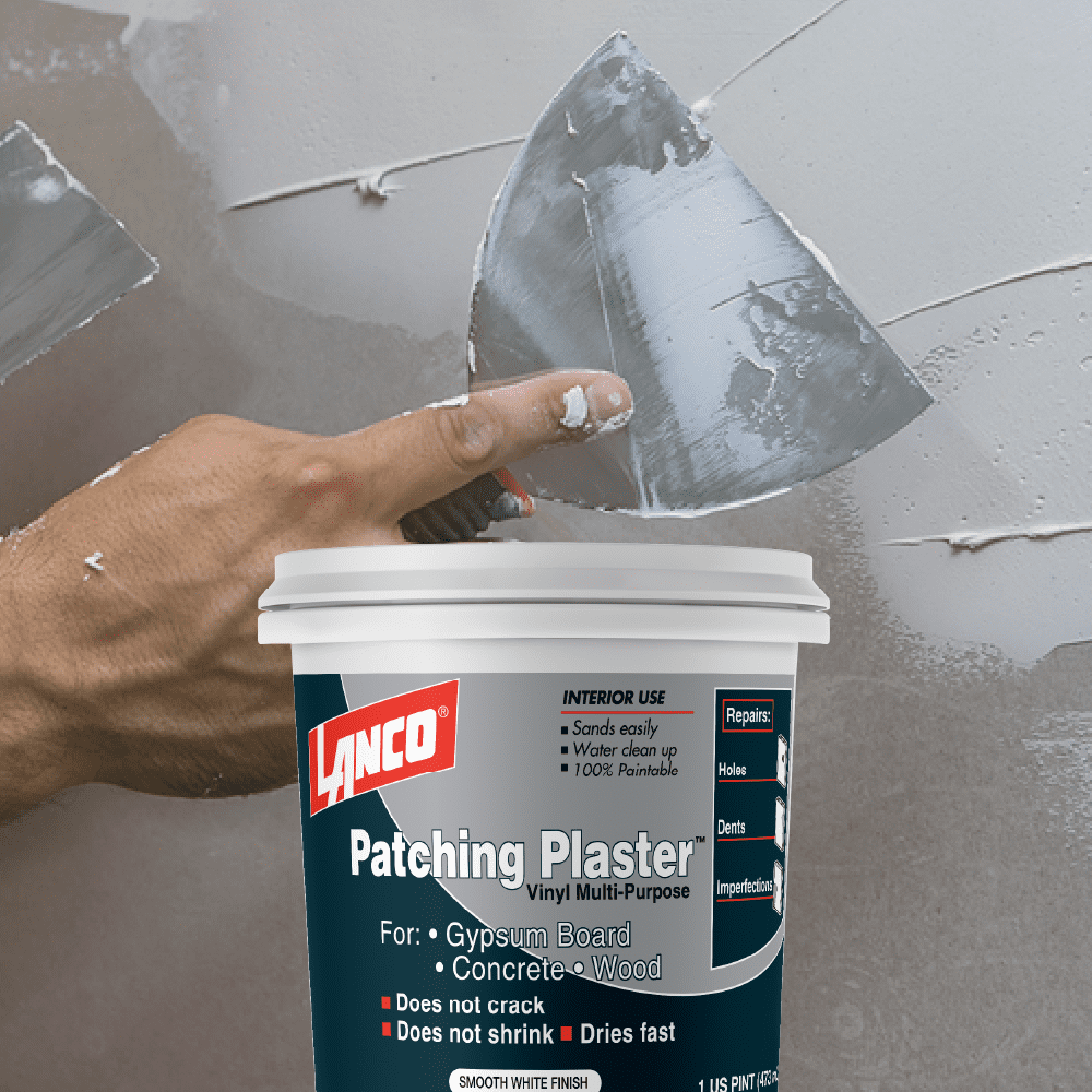Lanco Patching Plaster Interior White Finish, 1 Pint