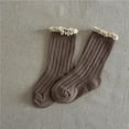 thumbnail image 2 of Povozer Little Girls Vintage Ruffle Ankle Lace Socks Toddler Girl Boot Socks(Khaki,3-5Y), 2 of 3