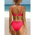 thumbnail image 5 of Women Low Waisted Bikini Set Paneled Straps Swimsuits Sexy Two Piece Swimwear, 5 of 5