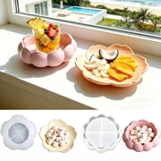 2PCS Sakura Lotus Resin Silicone Mold - Craft Molds for Jewelry Trays, Epoxy and Plaster Crafts, Flower Design Storage and Snack Service Tray Casting Kit
