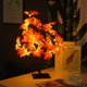 thumbnail image 2 of Lámpara de hojas de arce de simulación de arte del hierro, luz de noche USB, decoración de Navidad Irfora Lámpara de mesa, 2 of 7