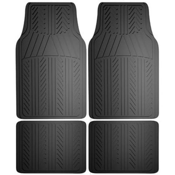 Armor All Floor Mat 4-Piece Rubber, Black
