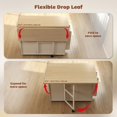 thumbnail image 4 of White Rolling Kitchen Island Cart with Drop Leaf & Storage - 49"W x 31"D - Farmhouse Style Kitchen Island Table for Living Room, Dining & Entryway, 4 of 7