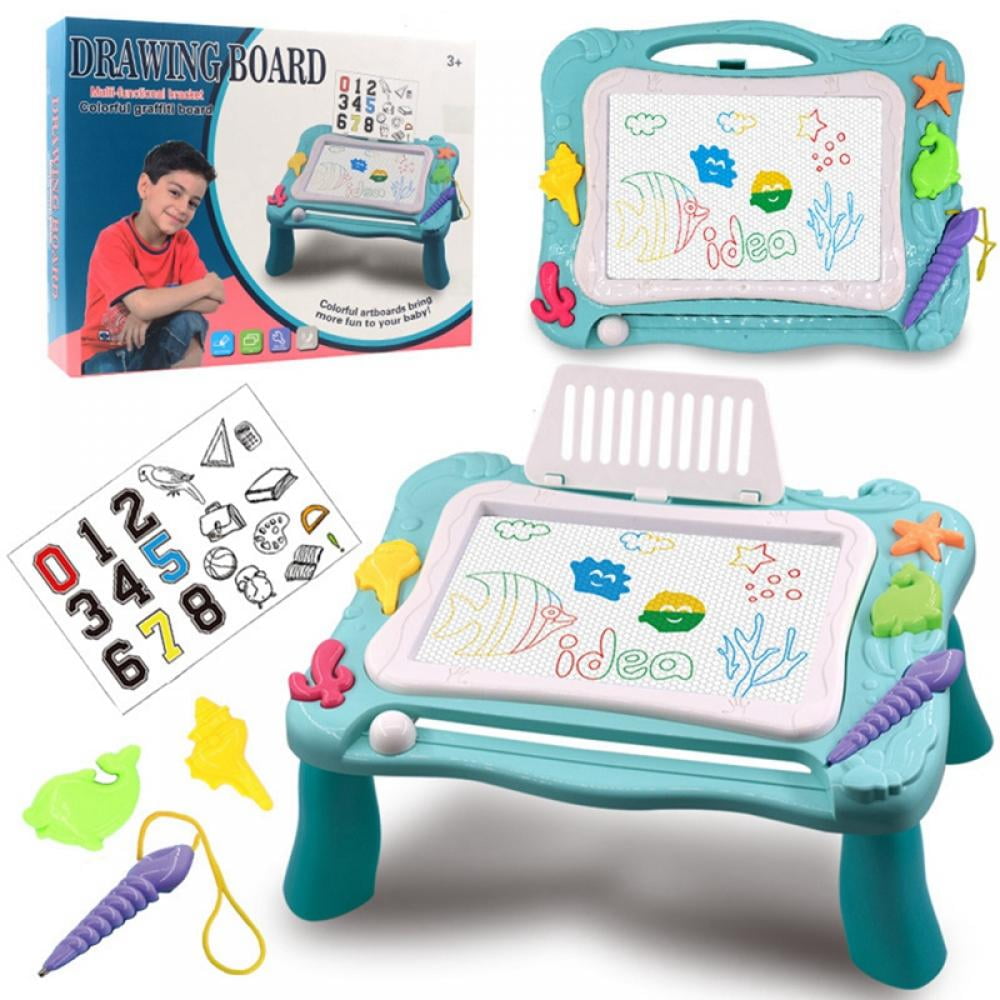 Birthday Gifts for 1 2 3 Year Old Girl N/B Magnetic Doodle Board Drawing Table for 1-3 Year Old Toddles Magnetic Drawing Board with Adorable 3 Stamps for Toddlers Girls Boys 