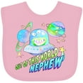 thumbnail image 3 of Inktastic Out of This World Nephew Cute Alien in Outer Space Boys Baby Bib, 3 of 4