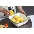 thumbnail image 2 of Pampa Bay Salerno Large Porcelain Square Salad Bowl, White/Silver, 2 of 2