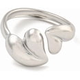thumbnail image 2 of 1Pcs Heart Open Rings for Women Adjustable Knuckle Rings Personalized Ring for Anniversary Birthday Valentine's Day Trendy Gift Stainless Steel Color ID: 16mm, 2 of 3