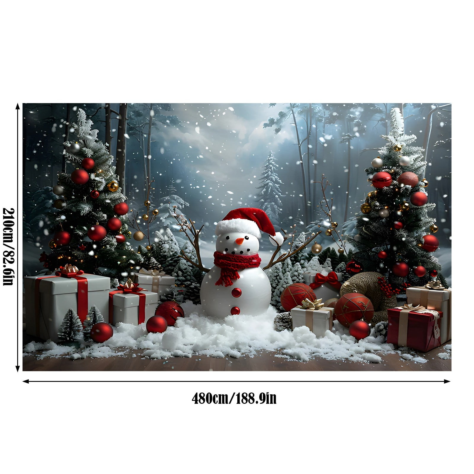 Bannière Décoration Porte De Garage Noël - 16x7 Pieds (environ 4,9x2,1 M) - Motif Sapin De Noël - Pour Intérieur/extérieur