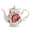 Blue and Red, variant on European Style Ceramic Flower Teapot Coffee Pot Water Pot Porcelain Gift Large 5.5 Cups (1, Rose)