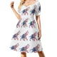 thumbnail image 4 of Vestido de manga corta de la banda de ganso Vestidos de noche Vestidos de verano para mujer, 4 of 8