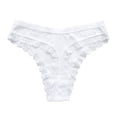 thumbnail image 1 of Zhuge Pack de 6 Calzoncillos Hipster Mujer,Algodón Transpirable con Detalles de Encaje, Braguitas Brasileñas Sexy y Cómodas para Todo Día，Estilo B,Talle M Blanco, 1 of 5