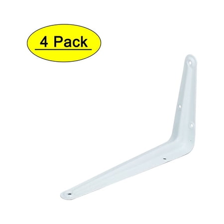Uxcell 8" Length Metal L Shape Wall Mounted Shelf Brackets Support Brace 4pcs