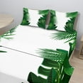 thumbnail image 2 of Ambesonne Hawaiian Fitted & Top Sheet Set with Shams, Tropical Exotic Palms, Green White, 2 of 8