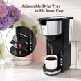 thumbnail image 4 of 2 In 1 Hot and Iced Single Serve Coffee Maker K Cup & Ground Coffee Fits Travel Mugs,Iced Coffee Makers with 6 to 14oz Reservoir in 2 Mins,30 Oz Removable Water Tank,Reuseable Filter,Small Size,Black, 4 of 10