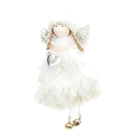 

Linyer Christmas Angel Doll Decorations Props Holiday Hanging Decor Adorable Scene Layout Xmas Tree Pendant Prop Party Supplies White