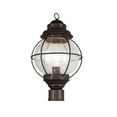 thumbnail image 2 of One Light Black Clear Seeded Glass Post Light, 2 of 2