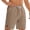 Khaki, variant on lcziwo Mens Swim Shorts Cotton Linen Knee Length Elastic Waist Hiking Shorts with Pockets Beach Travel Golf Drawstring Chino Short Army Green M