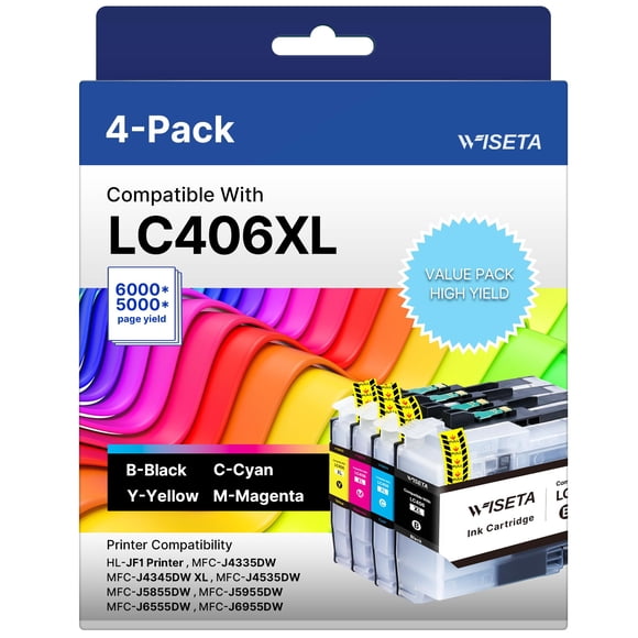 Cartuchos de tinta Wiseta LC406XL compatibles con impresora Brother