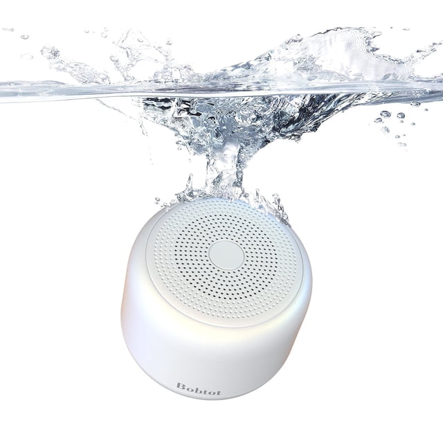Bobtot Altavoz Portátil Bluetooth, Altavoz Inalámbrico Impermeable IPX5 con Bluetooth 20H de Reproducción, Mini Altavoz con Micrófono Integrado para Exterior/fiesta/playa/viaje/regalos, Blanco