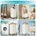 thumbnail image 2 of Nefoso Laundry Hamper with 4 Wheels, 90L Rolling Laundry Basket with Removable Bag, 600D Oxford Fabric(Beige), 2 of 9