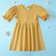 thumbnail image 5 of Vestido de Verano Largo Princesa Plisada de las Niñas Vestido de Color Sólido con Estilo de Moda de Manga Larga para la Fiesta Diaria Informal, 5 of 8