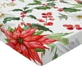 thumbnail image 2 of Ambesonne Floral Fitted Sheet, Christmas Flowers Buds, Twin Size, Pink Green White, 2 of 3