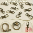 thumbnail image 4 of 50 pcs Metal Lobster Claw Clasps Swivel Lanyards Trigger Snap Hooks Strap 35x13mm for Macrame Keychain Key Rings DIY Bags and Jewelry Findings Antique Bronze DIY, 4 of 6